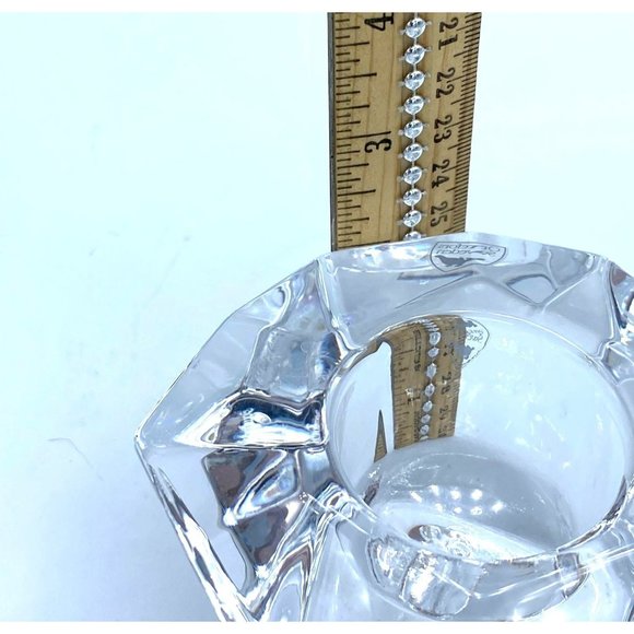 Orrefors Crystal Candle Large Votive Tea Light Signed 2.5 x 4 Inches - Picture 7 of 8